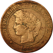 Moneta, Francia, Cérès, 10 Centimes, 1886, Paris, MB, Bronzo, KM:815.1