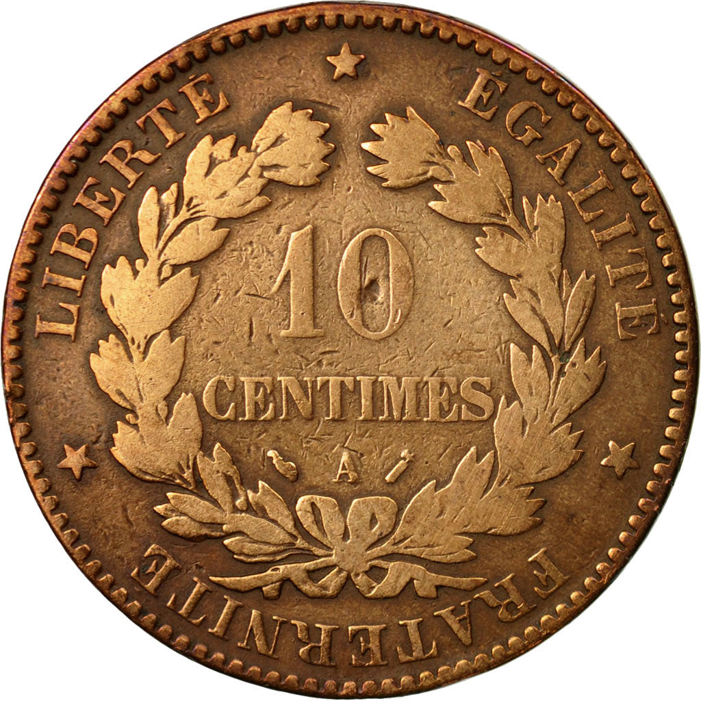 Monnaie, France, Cérès, 10 Centimes, 1894, Paris, TB+, Bronze, Gadoury:265a
