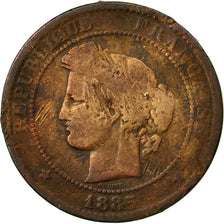 Moneta, Francia, Cérès, 10 Centimes, 1885, Paris, MB, Bronzo, KM:815.1