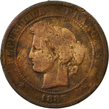 Moneda, Francia, Cérès, 10 Centimes, 1885, Paris, BC+, Bronce, KM:815.1