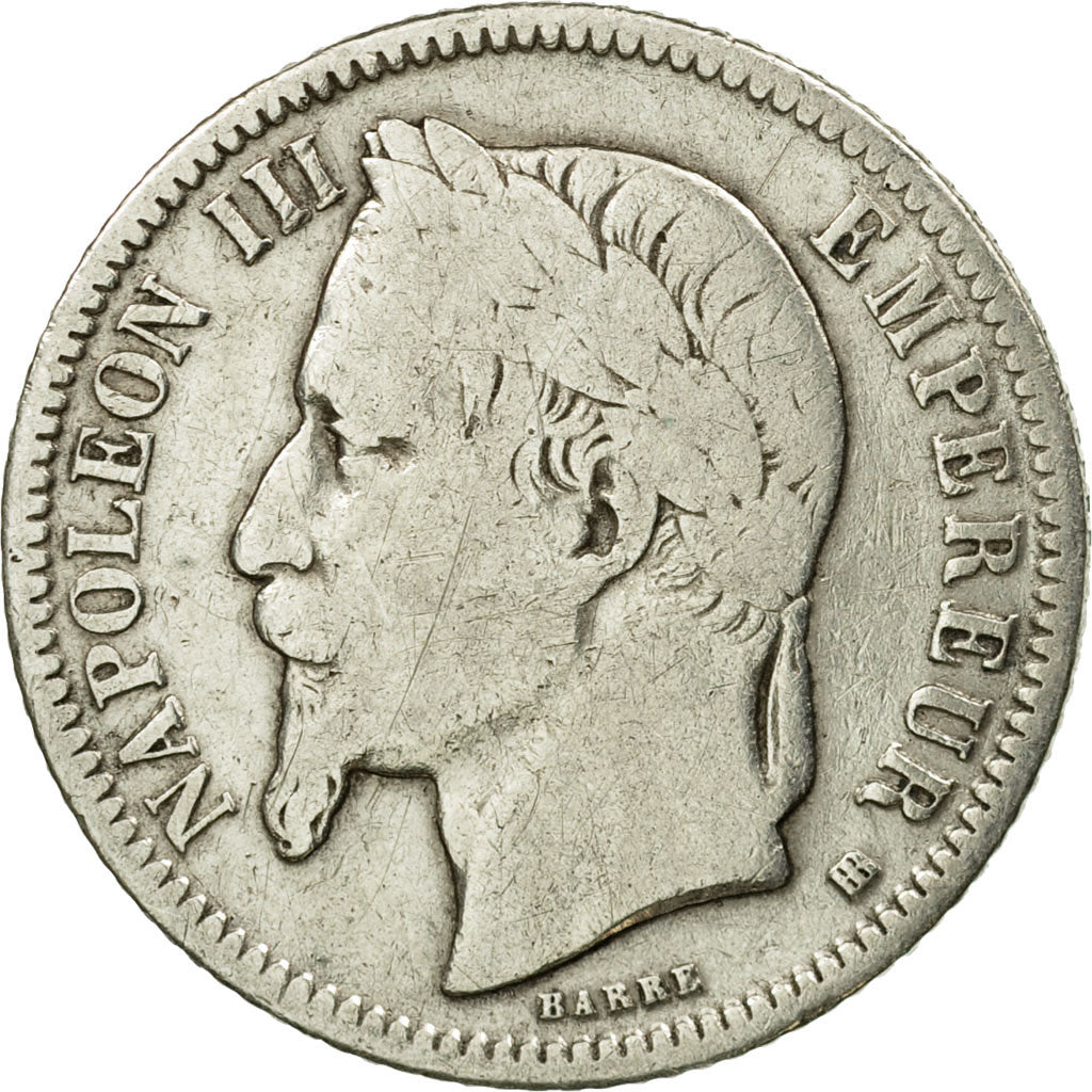 Moneda, Francia, Napoleon III, Napoléon III, Franc, 1866, Strasbourg, BC+