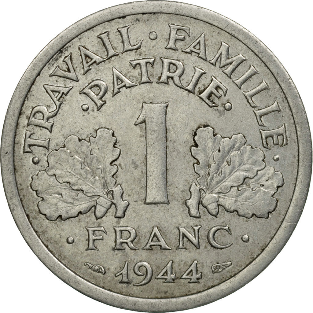 Moneda, Francia, Morlon, Franc, 1944, Castelsarrasin, BC+, Aluminio, KM:885a.3