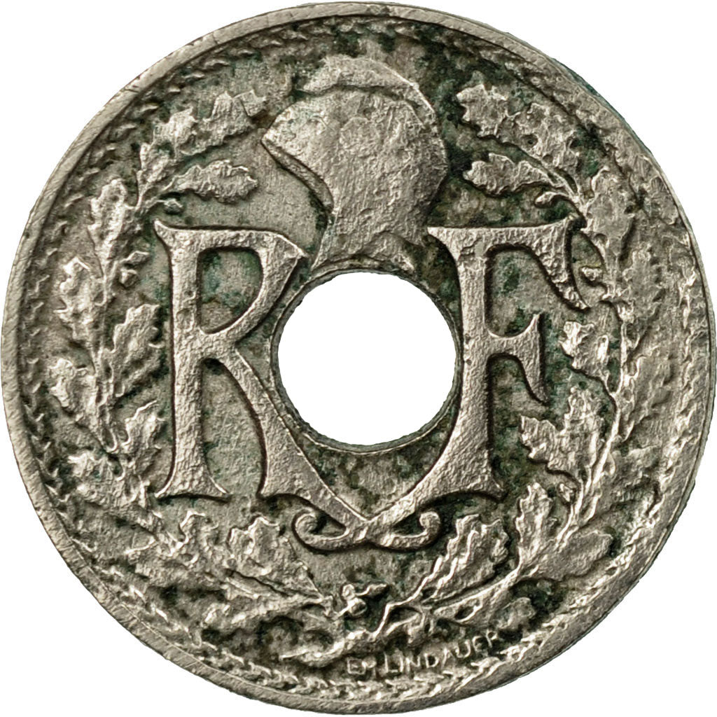 Moneda, Francia, Lindauer, 5 Centimes, 1923, Poissy, BC+, Cobre - níquel