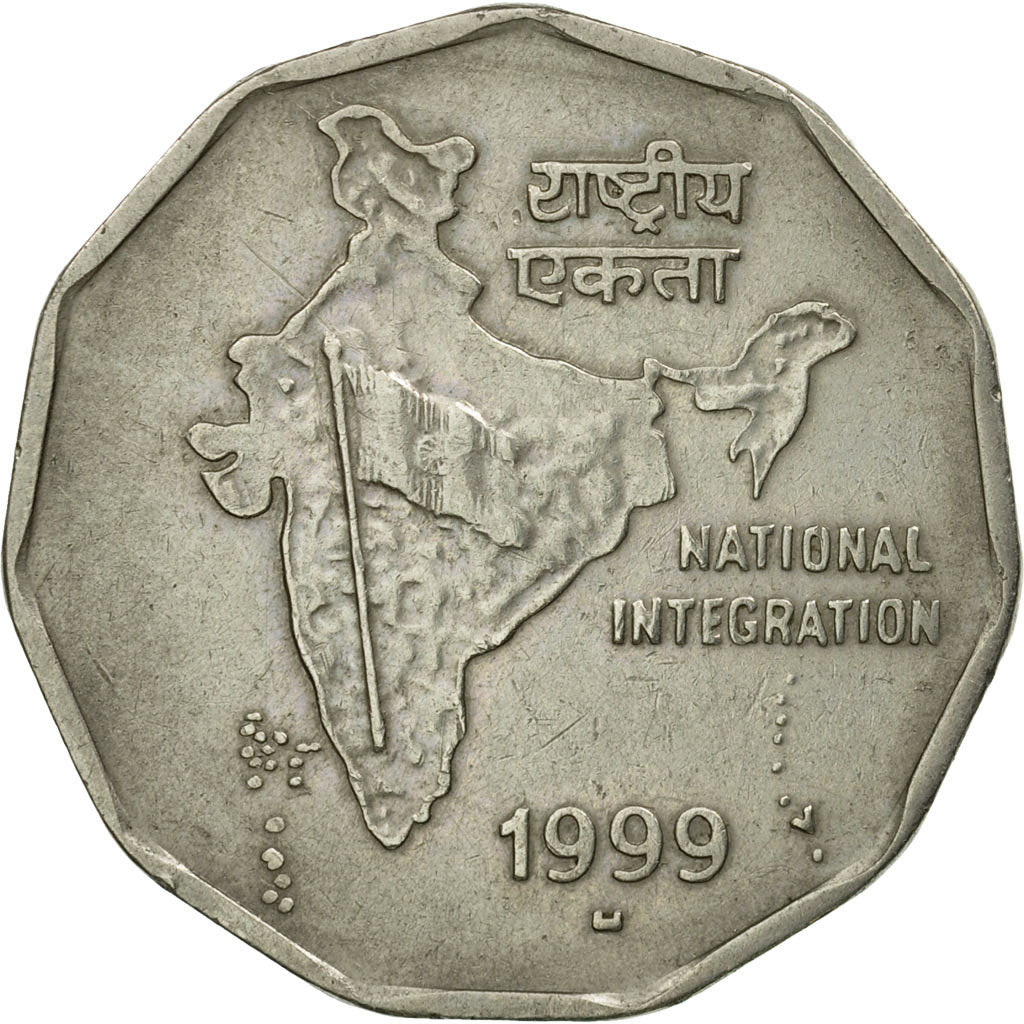 Monnaie, INDIA-REPUBLIC, 2 Rupees, 1999, TB+, Copper-nickel, KM:121.4