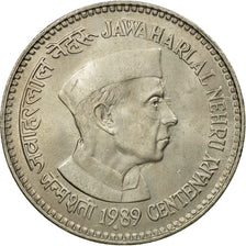 Moneta, REPUBBLICA DELL’INDIA, 5 Rupees, 1989, MB+, Rame-nichel, KM:151