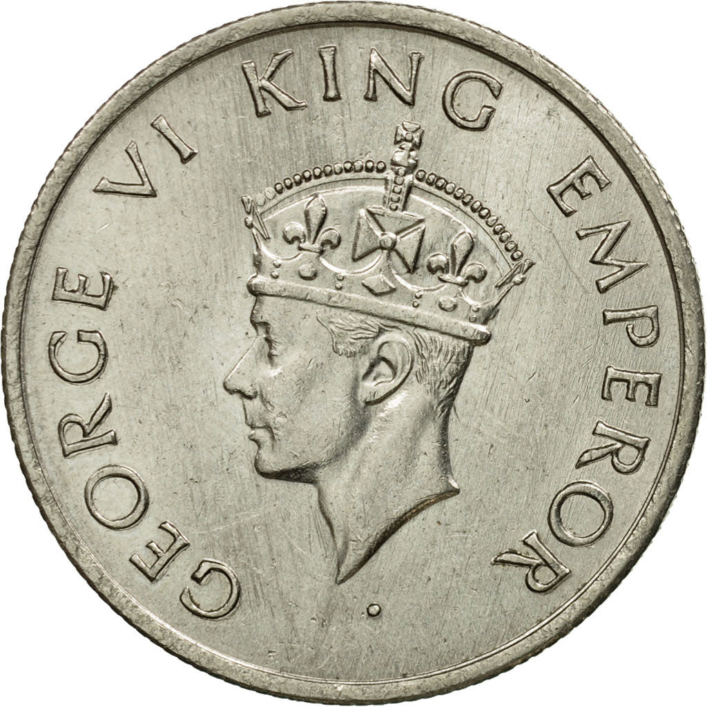 Monnaie, INDIA-BRITISH, George VI, 1/2 Rupee, 1947, TTB, Nickel, KM:553