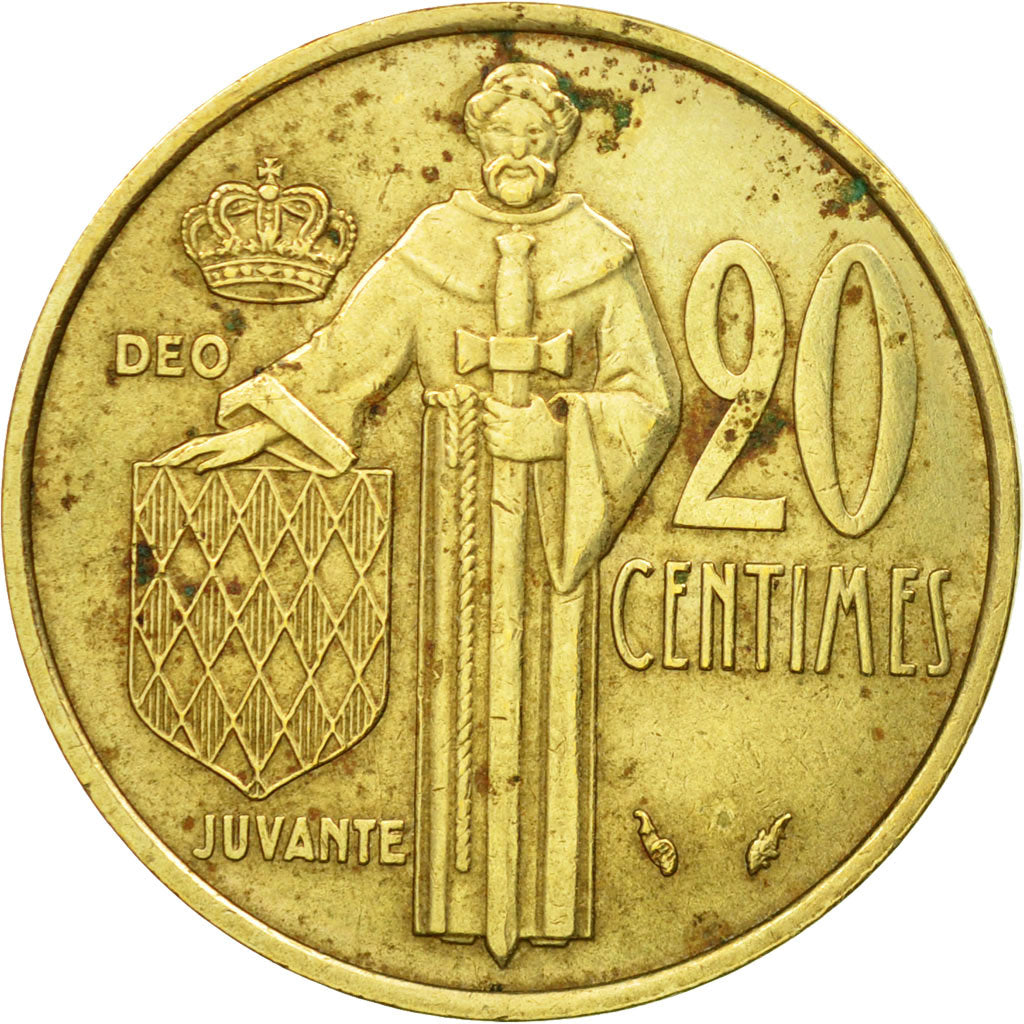 Münze, Monaco, Rainier III, 20 Centimes, 1977, S+, Aluminum-Bronze, KM:143