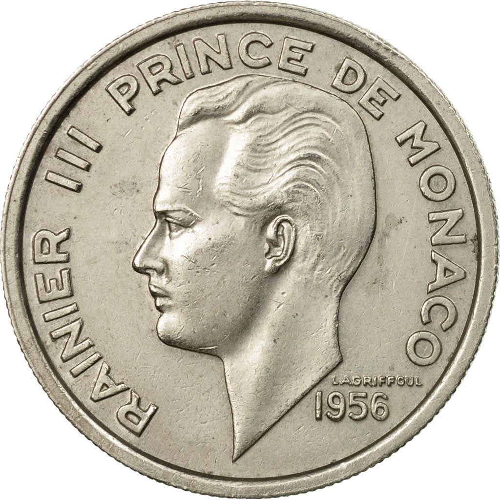 Moneta, Monaco, Rainier III, 100 Francs, Cent, 1956, BB, Rame-nichel, KM:134