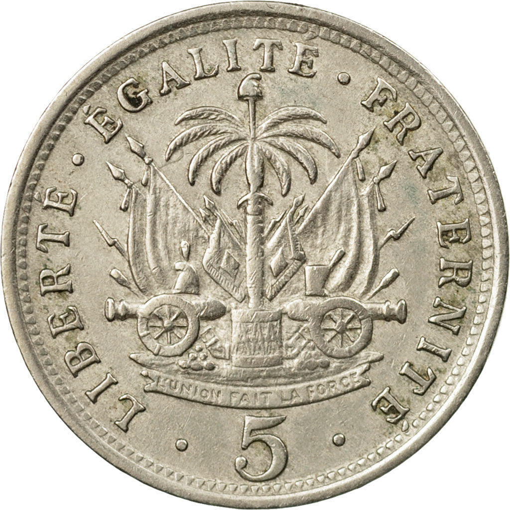 Moneta, Haiti, 5 Centimes, 1905, BB, Rame-nichel, KM:53