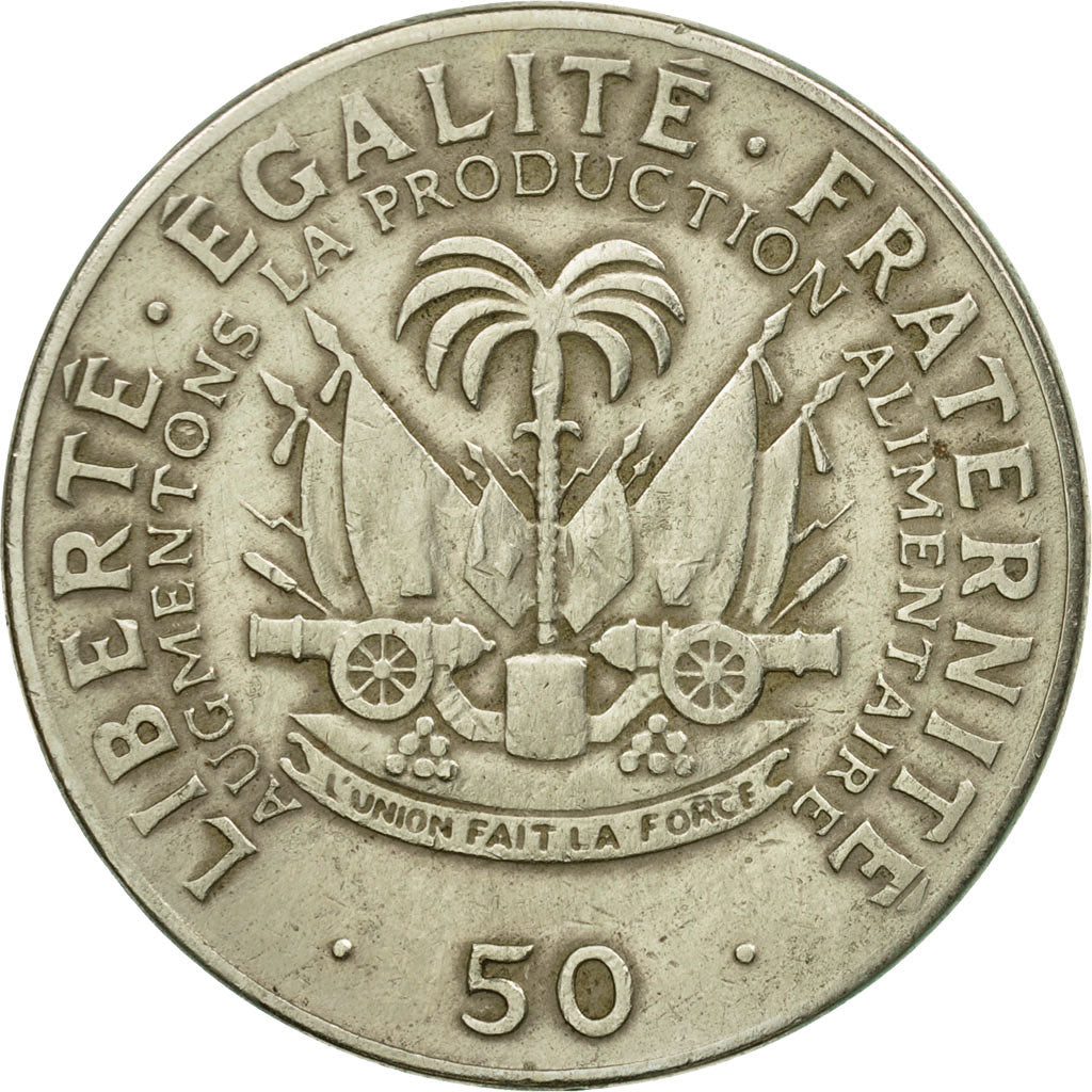 Moneta, Haiti, 50 Centimes, 1972, MB+, Rame-nichel, KM:101