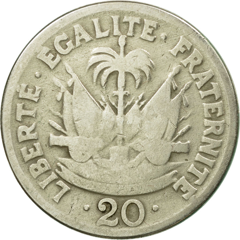 Moneda, Haití, 20 Centimes, 1956, BC+, Cobre - níquel - cinc, KM:61