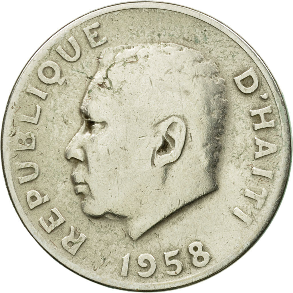 Moneta, Haiti, 10 Centimes, 1958, MB+, Rame-nichel-zinco, KM:63