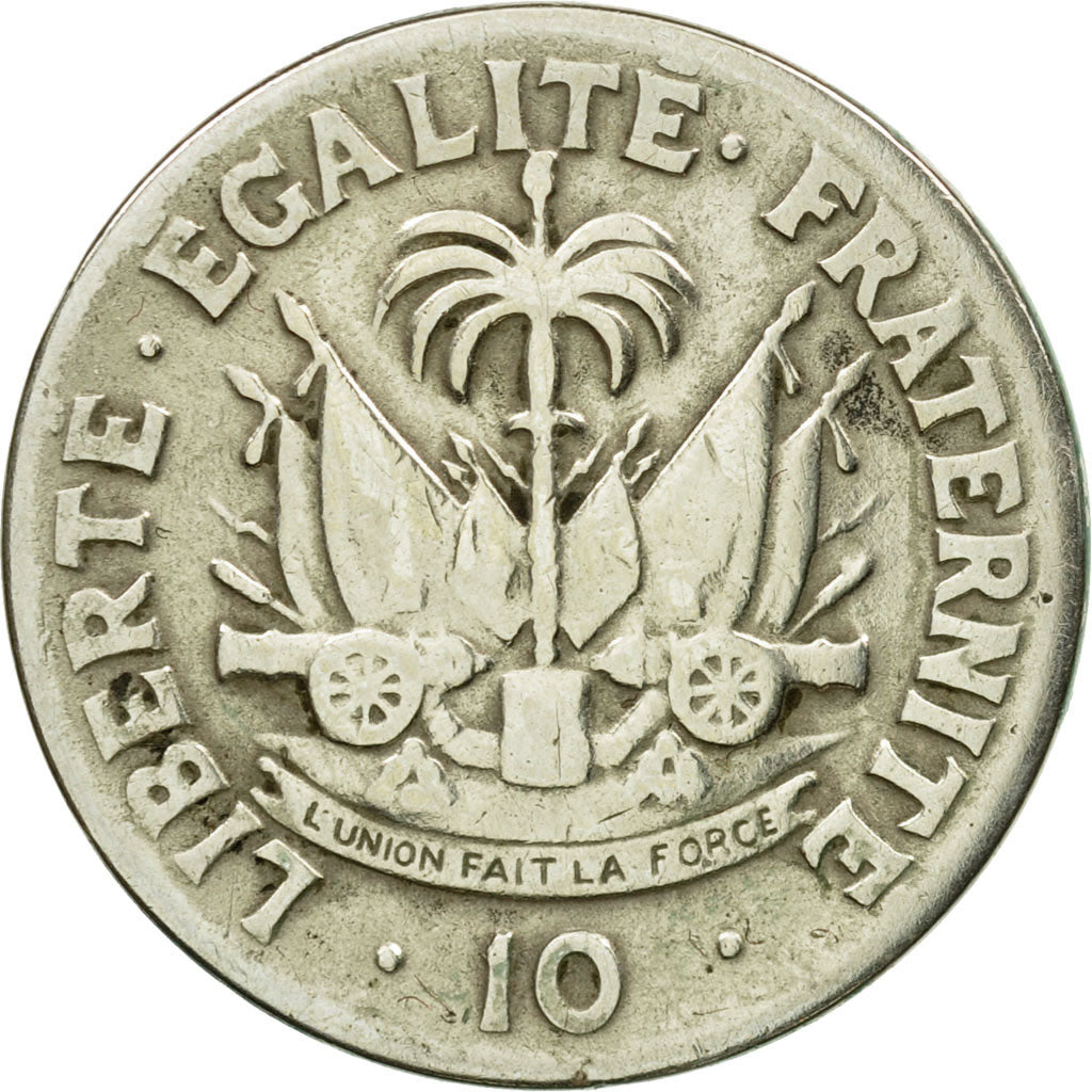 Moneta, Haiti, 10 Centimes, 1958, MB+, Rame-nichel-zinco, KM:63