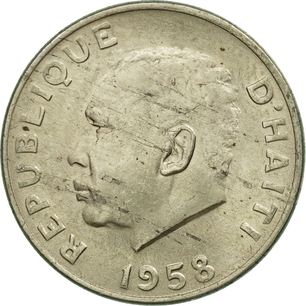 Moneta, Haiti, 10 Centimes, 1958, MB+, Rame-nichel-zinco, KM:63