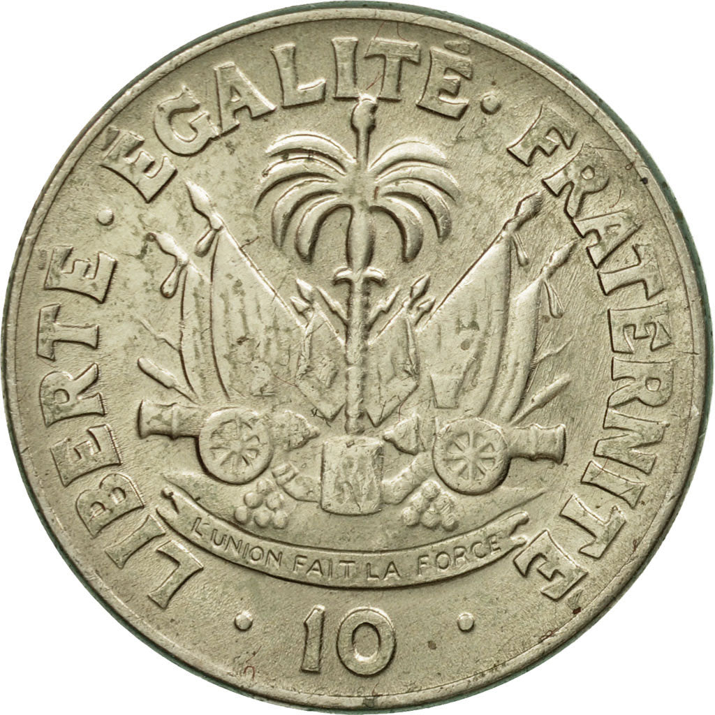 Moneta, Haiti, 10 Centimes, 1958, MB+, Rame-nichel-zinco, KM:63