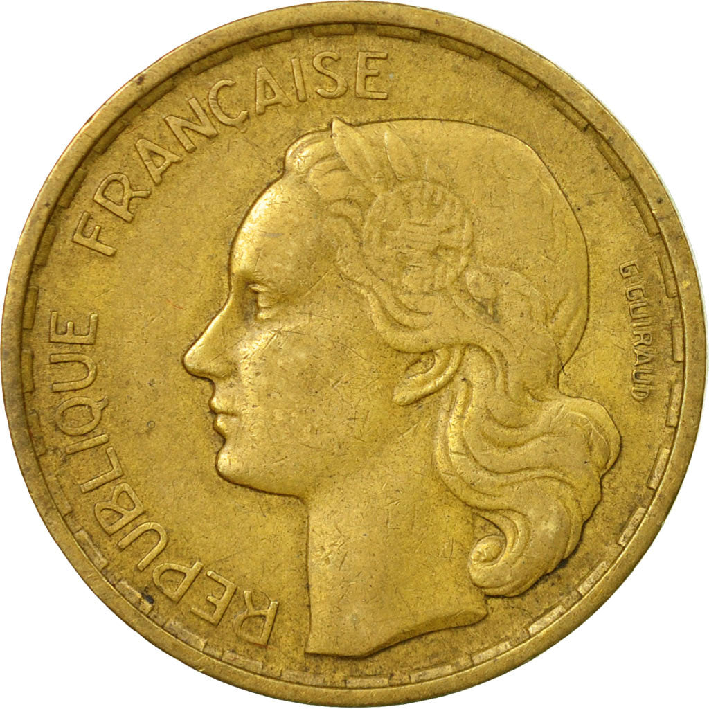 Moneta, Francia, Guiraud, 20 Francs, 1950, Paris, MB+, Alluminio-bronzo