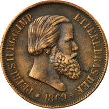 Monnaie, Brésil, Pedro II, 20 Reis, 1869, TB+, Bronze, KM:474