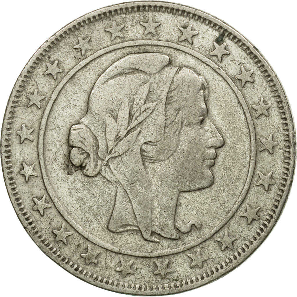 Moneda, Brasil, 2000 Reis, 1924, BC+, Plata, KM:526