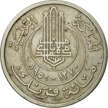 Coin, Tunisia, Muhammad al-Amin Bey, 100 Francs, 1950, Paris, VF(30-35)