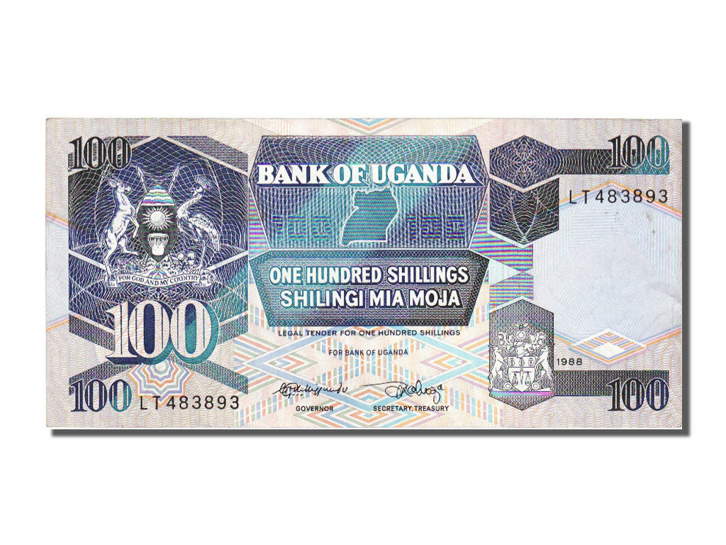 Uganda, 100 Shillings, 1988, KM #31b, UNC(65-70), LT483893