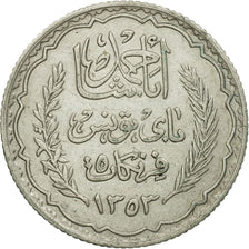 Monnaie, Tunisie, Ahmad Pasha Bey, 5 Francs, 1934, Paris, TTB, Argent, KM:261