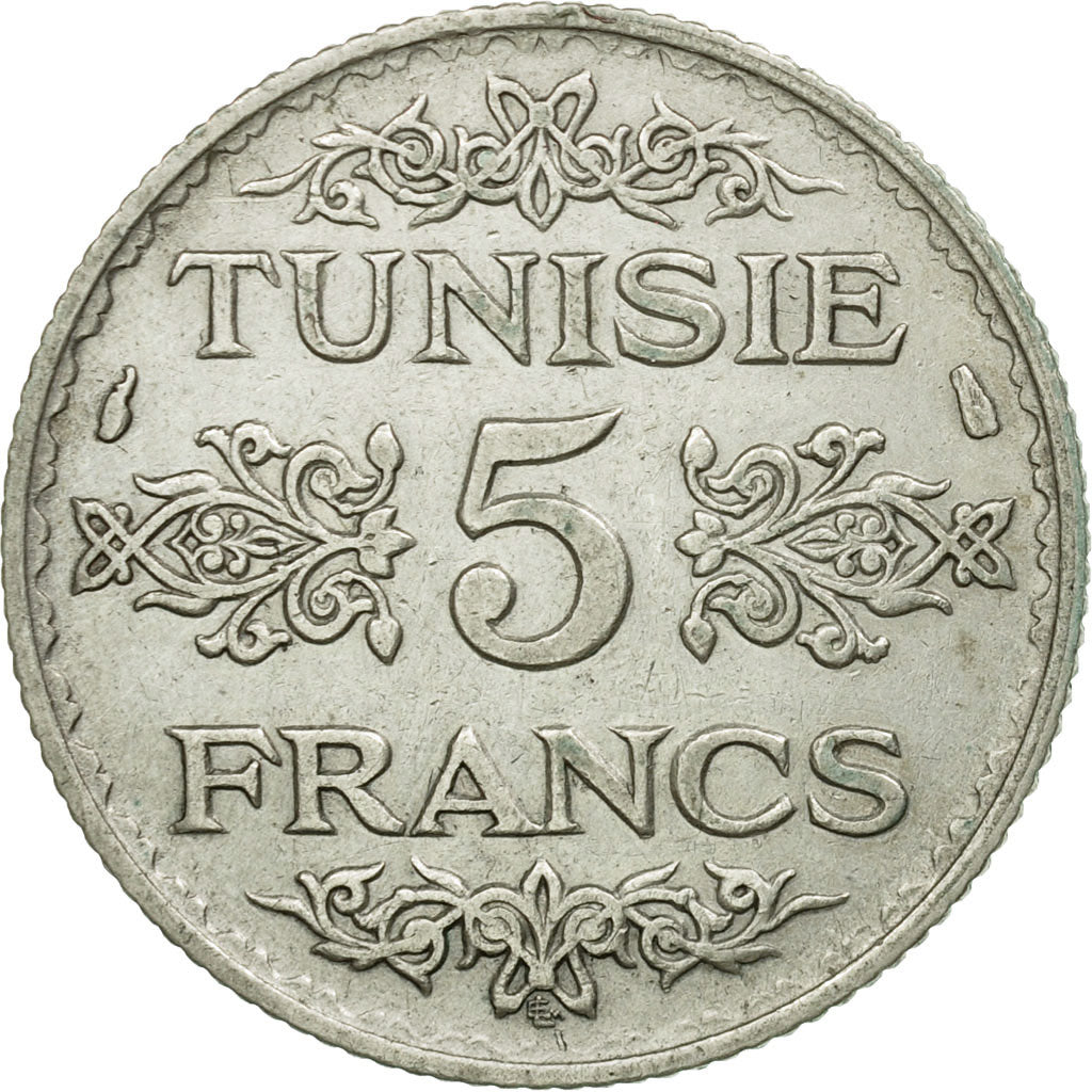 Monnaie, Tunisie, Ahmad Pasha Bey, 5 Francs, 1934, Paris, TTB, Argent, KM:261