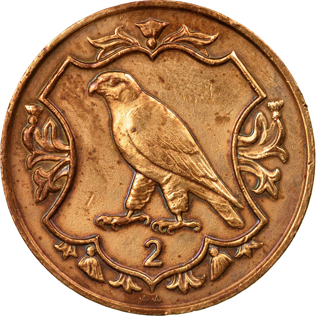 Moneta, Isola di Man, Elizabeth II, 2 Pence, 1984, MB+, Bronzo, KM:113