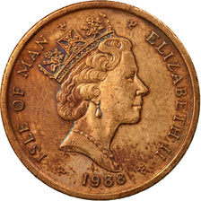 Munten, Eiland Man, Elizabeth II, 2 Pence, 1988, FR+, Bronze, KM:208