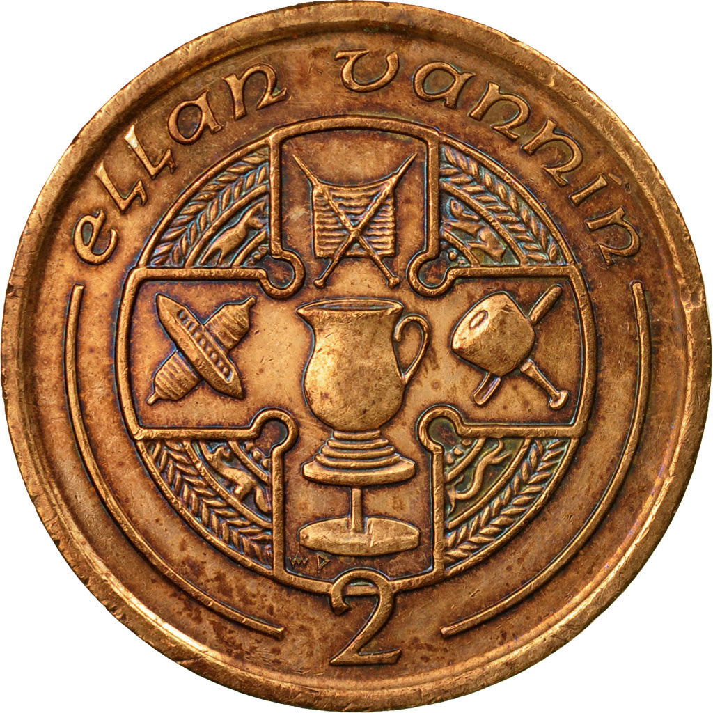 Munten, Eiland Man, Elizabeth II, 2 Pence, 1988, FR+, Bronze, KM:208