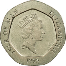 Moneta, Isola di Man, Elizabeth II, 20 Pence, 1995, MB+, Rame-nichel, KM:391