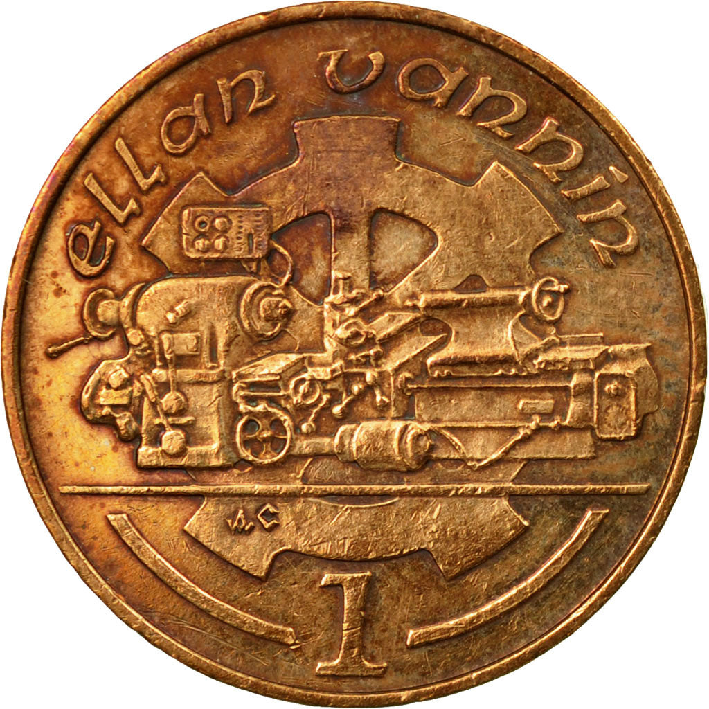 Coin, Isle of Man, Elizabeth II, Penny, 1988, VF(30-35), Bronze, KM:207