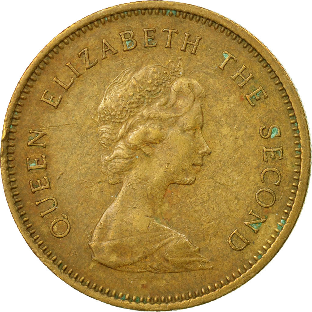 Moneta, Hong Kong, Elizabeth II, 50 Cents, 1980, VF(30-35), Mosiądz niklowy