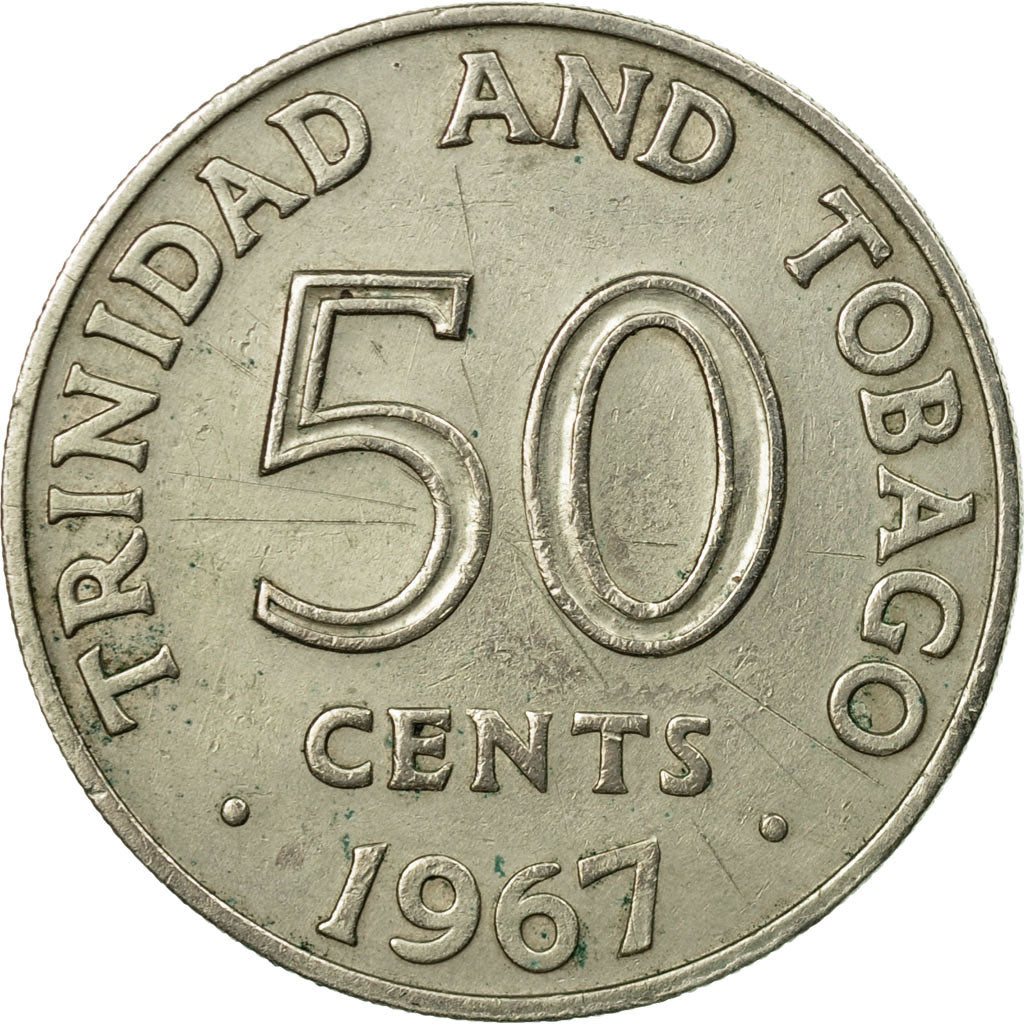 Monnaie, TRINIDAD & TOBAGO, 50 Cents, 1967, Franklin Mint, TB+, Copper-nickel