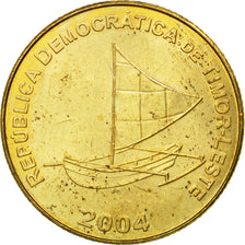 Moneta, TIMOR EAST, 25 Centavos, 2004, Lisbon, BB, Nichel-ottone, KM:4