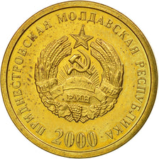 Münze, Transnistrien, 50 Kopeek, 2000, SS, Aluminum-Bronze, KM:4