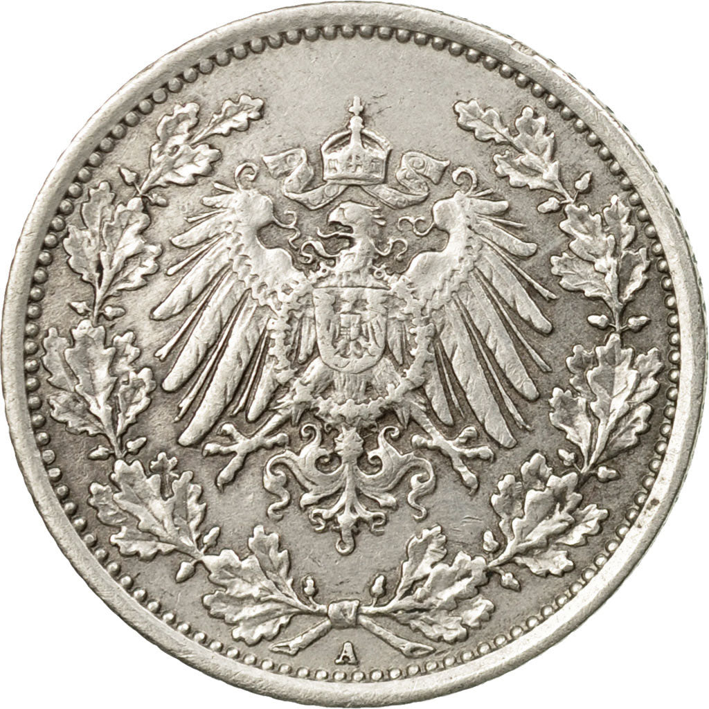 Moneda, ALEMANIA - IMPERIO, 1/2 Mark, 1918, Berlin, MBC, Plata, KM:17