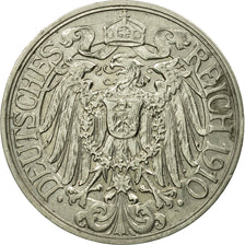 Moneta, GERMANIA - IMPERO, Wilhelm II, 25 Pfennig, 1910, Berlin, BB, Nichel