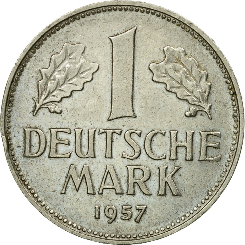 Moneta, GERMANIA - REPUBBLICA FEDERALE, Mark, 1957, Stuttgart, BB, Rame-nichel