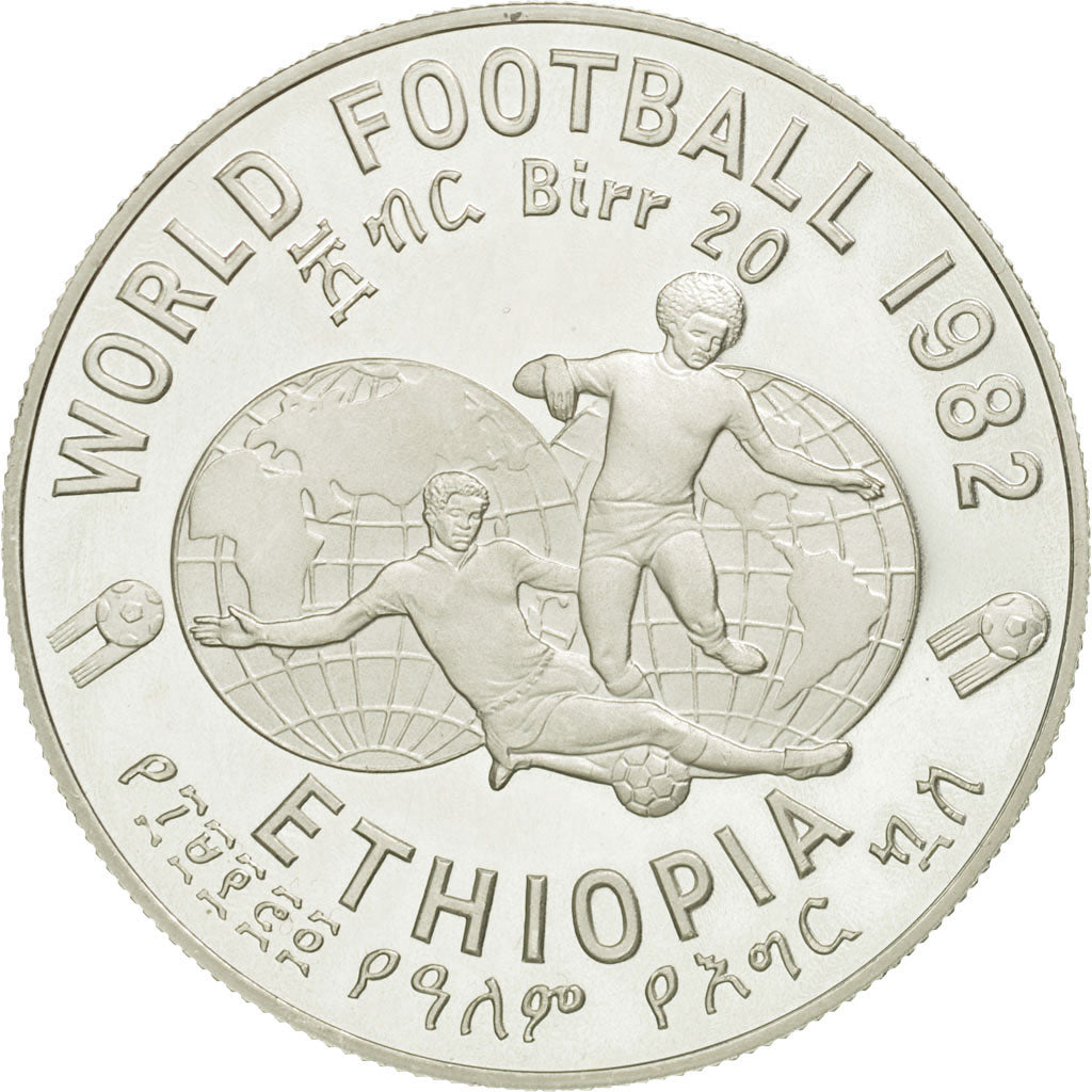 Moneta, Etiopia, 20 Birr, 1982, Paris, BB, Argento, KM:65