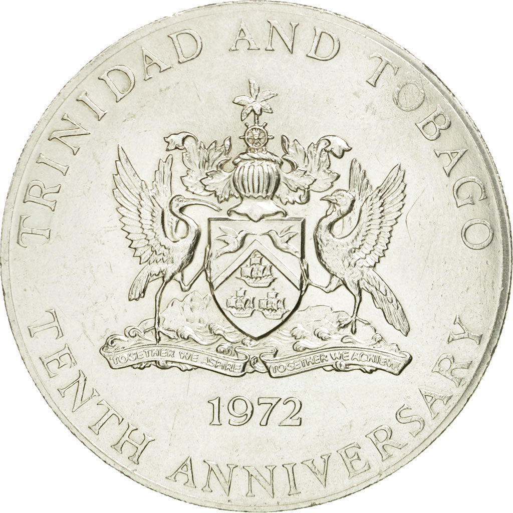 Moneta, TRINIDAD E TOBAGO, 10 Dollars, 1972, Franklin Mint, BB, Argento, KM:16