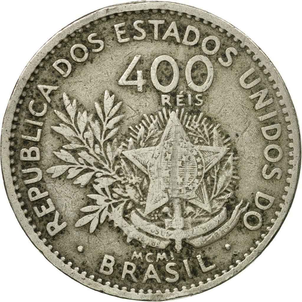 Coin, Brazil, 400 Reis, 1901, VF(20-25), Copper-nickel, KM:505