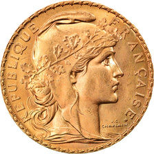 Moneta, Francja, Marianne, 20 Francs, 1912, Paris, MS(63), Złoto, KM:857