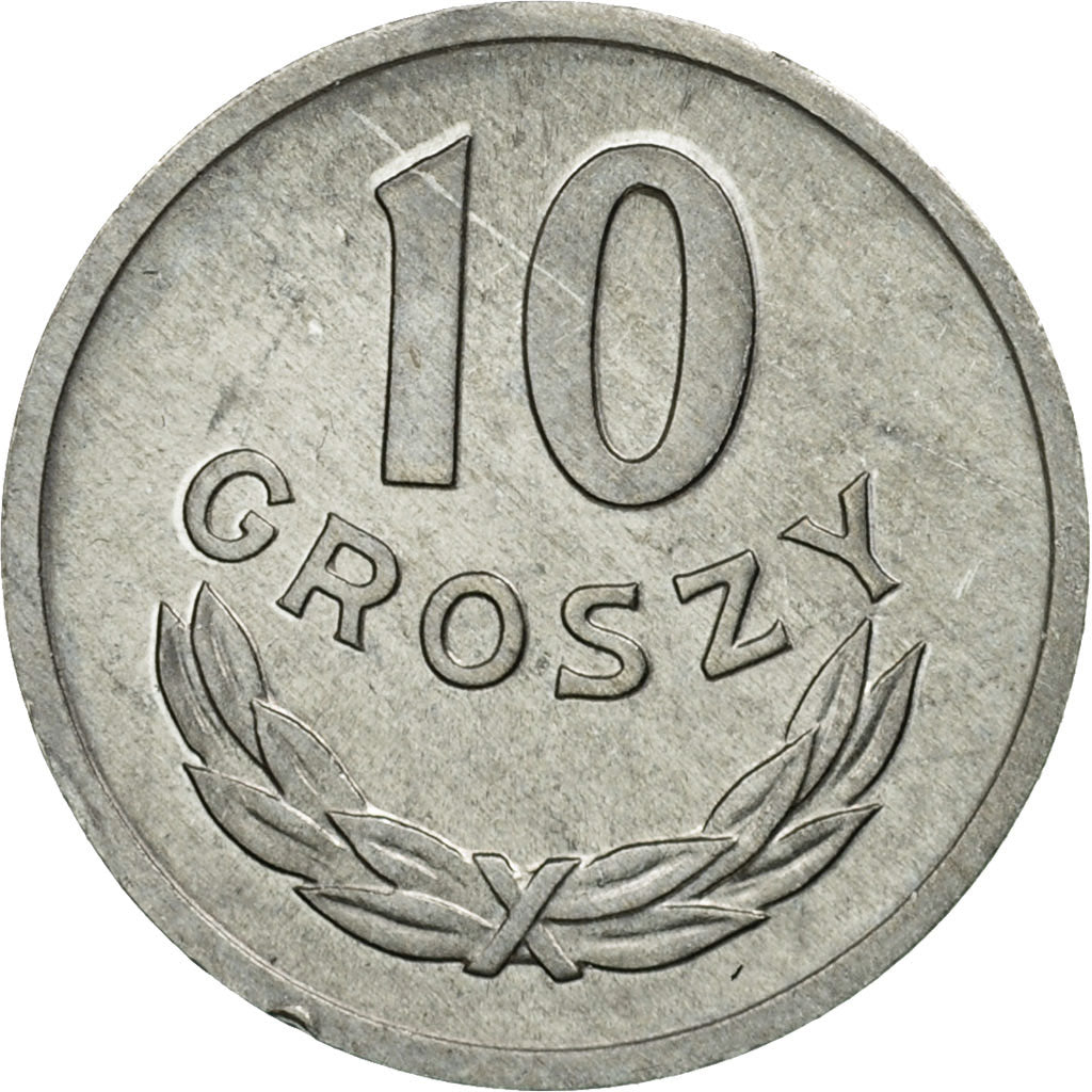 Coin, Poland, 10 Groszy, 1975, Warsaw, VF(30-35), Aluminum, KM:AA47