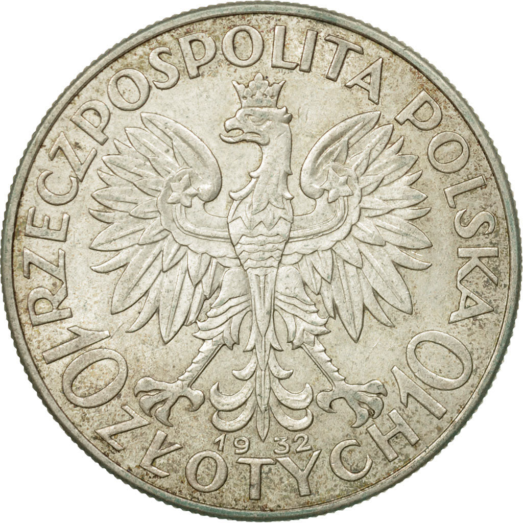 Moneta, Polonia, 10 Zlotych, 1932, Warsaw, MB+, Argento, KM:22