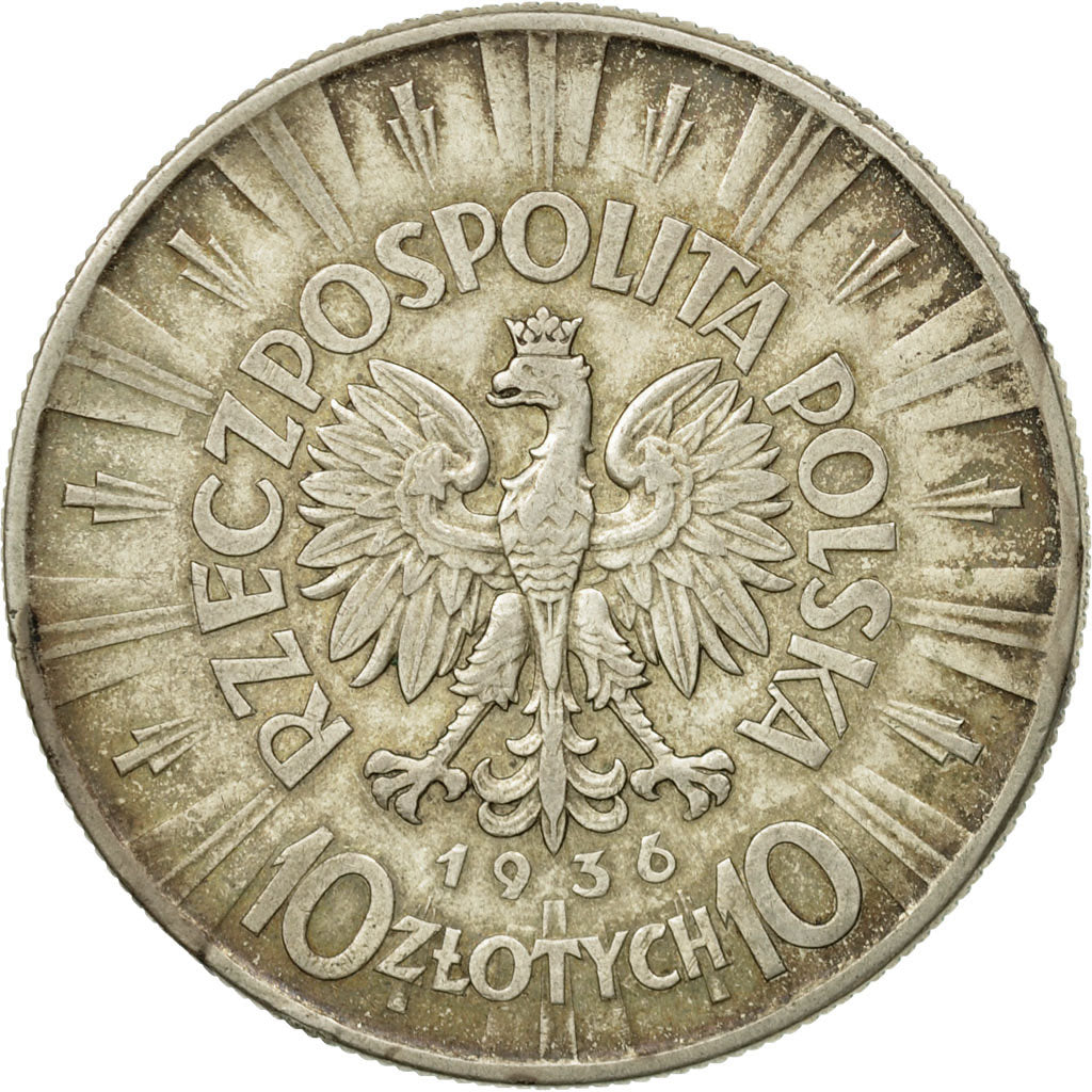 Monnaie, Pologne, 10 Zlotych, 1936, Warsaw, TB, Argent, KM:29