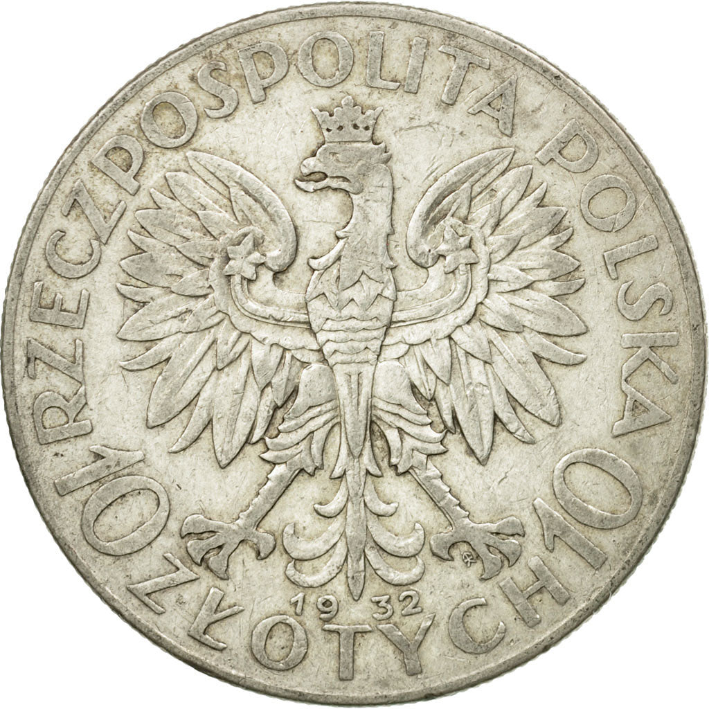 Moneta, Polonia, 10 Zlotych, 1932, Warsaw, MB+, Argento, KM:22