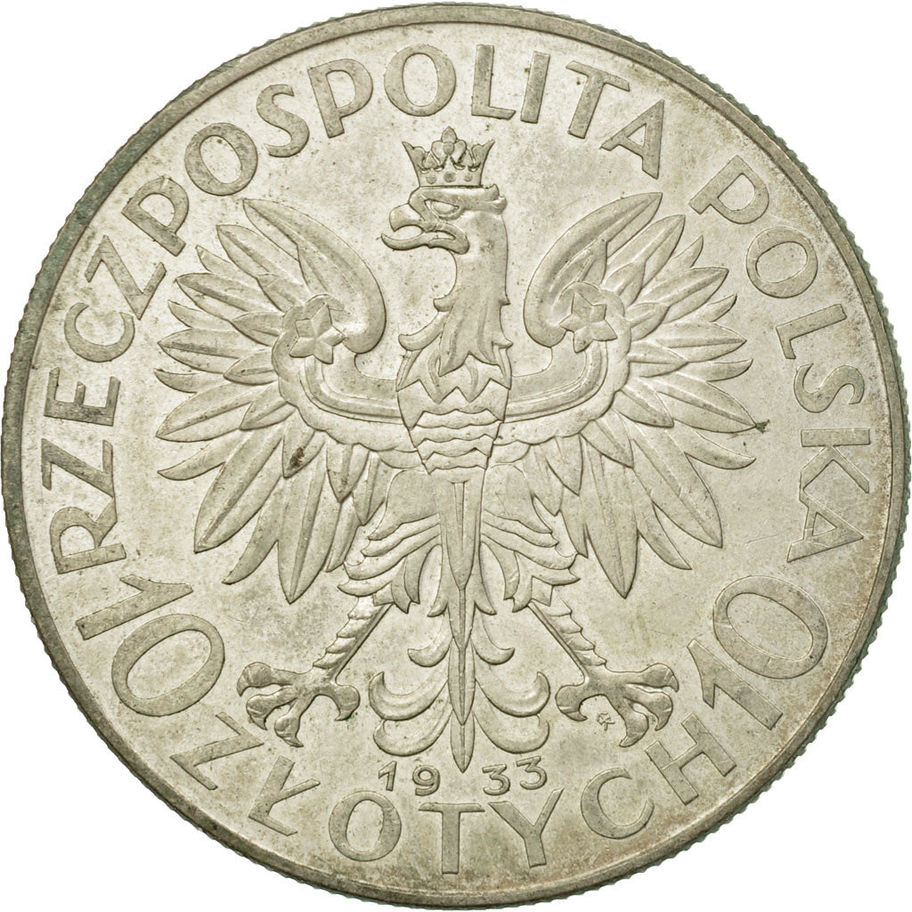 Moneta, Polonia, 10 Zlotych, 1933, Warsaw, MB, Argento, KM:22