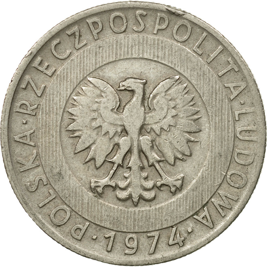 Coin, Poland, 20 Zlotych, 1974, Warsaw, VF(30-35), Copper-nickel, KM:67