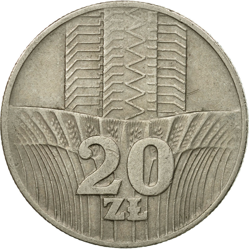Coin, Poland, 20 Zlotych, 1974, Warsaw, VF(30-35), Copper-nickel, KM:67