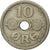 Coin, Denmark, Christian X, 10 Öre, 1924, Copenhagen, VF(30-35), Copper-nickel